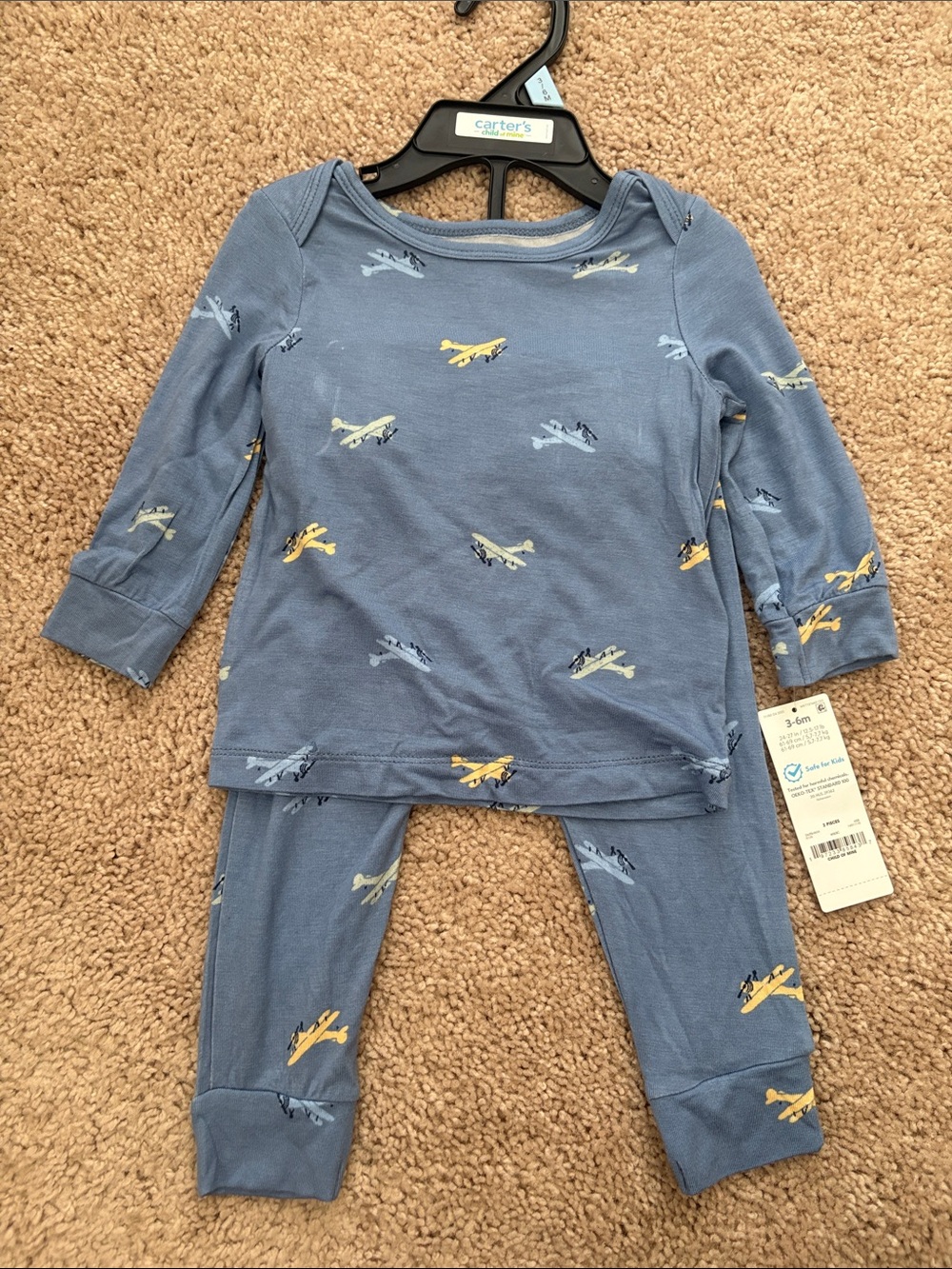 Carter's Blue Airplane Print Two-Piece Pajama Set